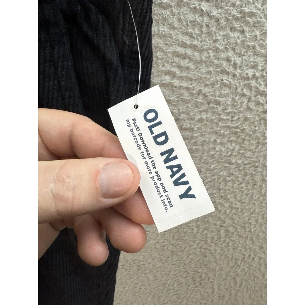 Old Navy Pants Boys Youth 2XL‎ XXL Black Corduroy Taper Preppy Grunge Skater NEW